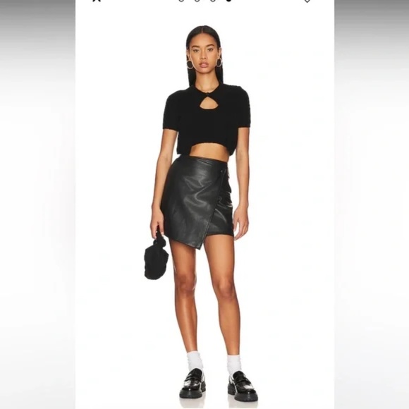 BlankNYC Asymmetric Faux Leather Skirt - size 24- NEW - Picture 4 of 4